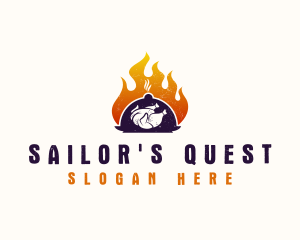 Flame Roast Chicken logo design