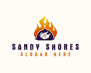 Flame Roast Chicken logo design