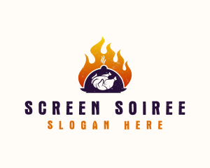 Flame Roast Chicken logo design