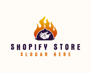 Flame Roast Chicken logo design