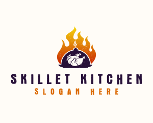 Flame Roast Chicken logo design