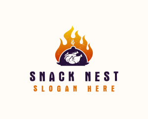 Flame Roast Chicken logo design