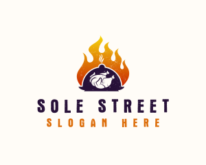 Flame Roast Chicken logo design