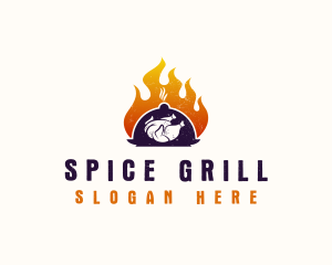 Flame Roast Chicken logo design