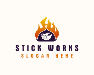 Flame Roast Chicken logo design