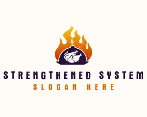 Flame Roast Chicken logo design