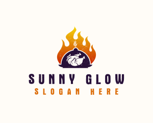 Flame Roast Chicken logo design