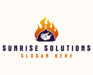 Flame Roast Chicken logo design