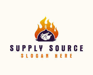 Flame Roast Chicken logo design