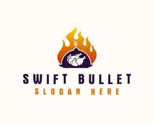 Flame Roast Chicken logo design