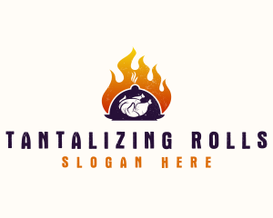 Flame Roast Chicken logo design