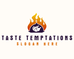 Flame Roast Chicken logo design