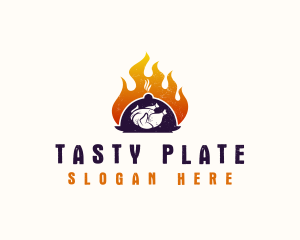 Flame Roast Chicken logo design