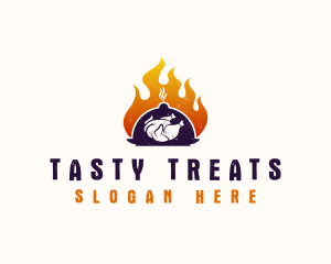 Flame Roast Chicken logo design