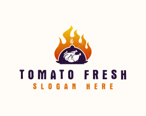 Flame Roast Chicken logo design