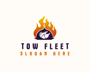 Flame Roast Chicken logo design