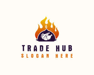 Flame Roast Chicken logo design