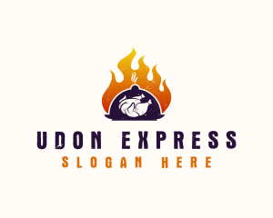 Flame Roast Chicken logo design