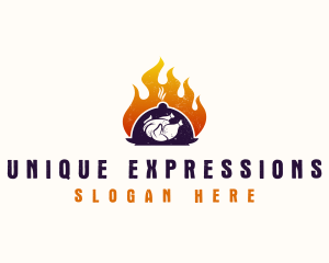 Flame Roast Chicken logo design