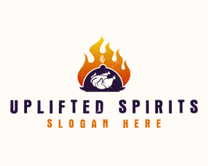 Flame Roast Chicken logo design