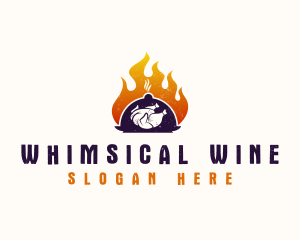 Flame Roast Chicken logo design