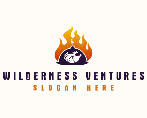 Flame Roast Chicken logo design