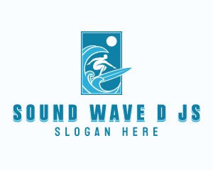 Ocean Wave Surfing logo design