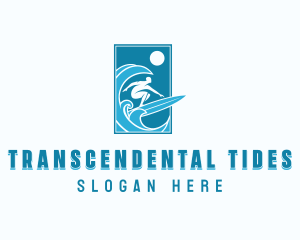 Ocean Wave Surfing logo design