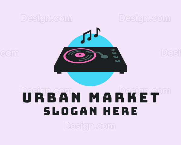 DJ Music Turntable Logo