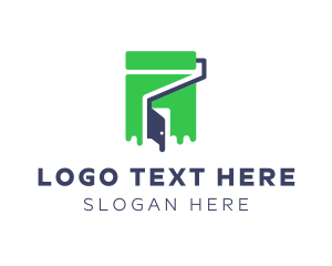 House Construction Paint Roller logo