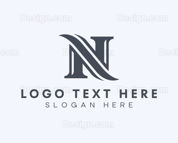 Premium Business Wave Letter N Logo