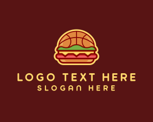 Basketball Burger Restaurant Logo