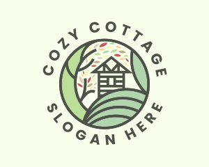 Cottage Tree Landscape  logo design