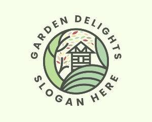 Cottage Tree Landscape  logo design