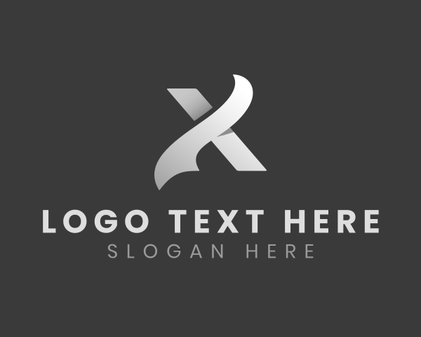 Modern Ribbon Advertising Letter X logo