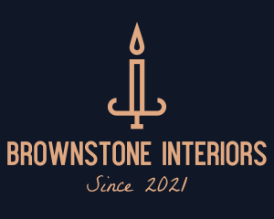 Brown Candlestick Light logo design