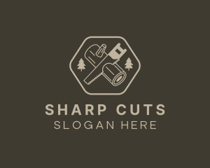 Saw Log Cutting logo design