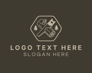 Slab - Saw Log Cutting logo design