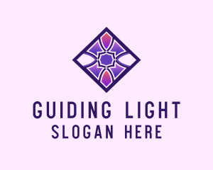 Stained Glass Diamond Window logo design