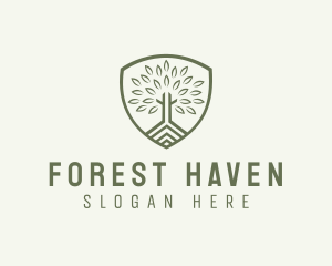 Eco Forest Shield logo design