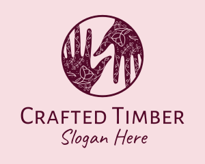 Flower Henna Hands  logo design