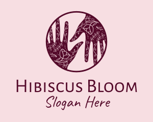 Flower Henna Hands  logo design