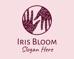 Flower Henna Hands  logo design