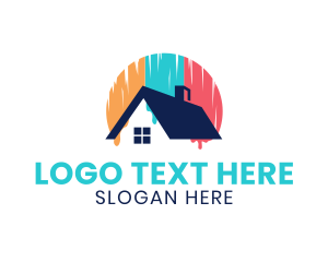 Colorful Roof Paint Drip logo