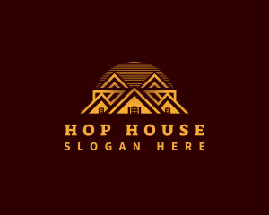 House Roof Sunset logo design