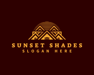 House Roof Sunset logo design