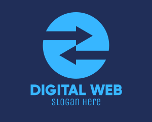 Blue Tech Web Traffic Arrows logo design