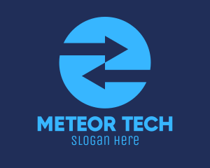 Blue Tech Web Traffic Arrows logo design