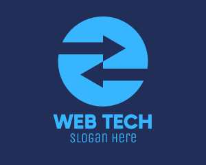 Blue Tech Web Traffic Arrows logo design