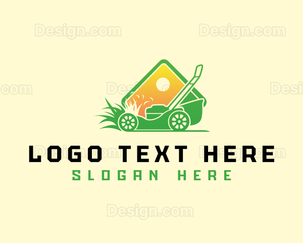 Lawn Mower Gardening Logo